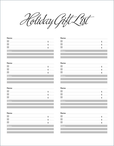 Holiday Shopping List. - Design Crush